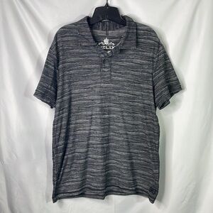 Helix black and gray cotton blend polo